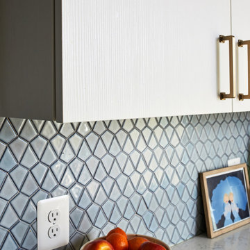 Textured White and Blue NE Kitchen