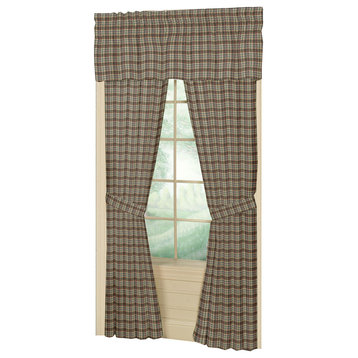 Cream Plaid Window Curtain 40X80 Pl;10" Lp