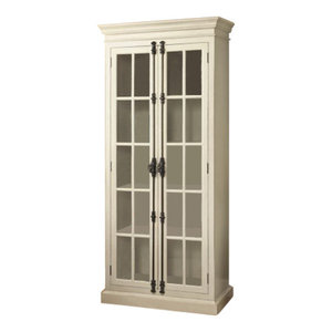 Wood Curio Cabinet With Glass Sliding Doors Transitional China