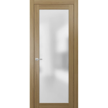 Modern Solid French Door Frosted Glass 30x80 | Planum 2102 Honey Ash
