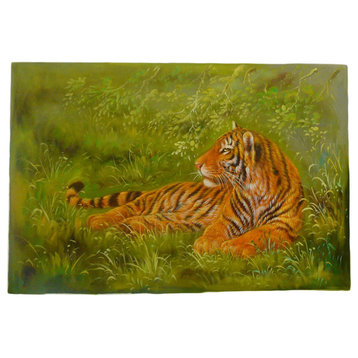 Oil Paint Canvas Art Portrait Tiger Wall Decor