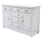 Sea Winds - Surfside 6-Drawer / 2-Door Dresser - The Surfside Collection is the perfect blend of a classy look with a coastal touch. Its unique design features clean lines with a gently distressed finish to evoke a sense of modern luxury. It comes in white which makes it easy to create a space that is charming, sophisticated, and inviting.