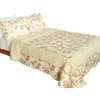 Floral Music100% Cotton 3PC Vermicelli-Quilted Patchwork Quilt Set Full/Queen