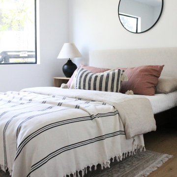 Striped Cotton Blanket in Tulum-inspired LA Home Staging