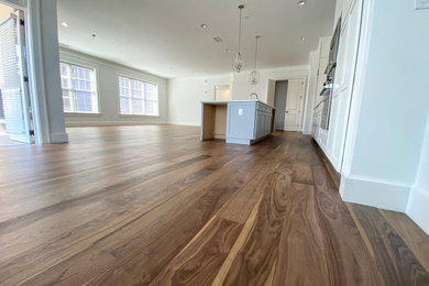 Solid walnut wide plank flooring
