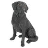Black Labrador Retriever Dog Statue
