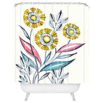 Deny Designs Cori Dantini Modern Corn Flowers Shower Curtain