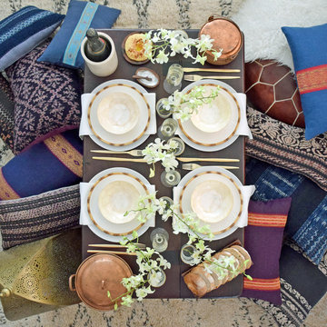 Coffee table picnic styling by Anserai/Elly MacDonald Design
