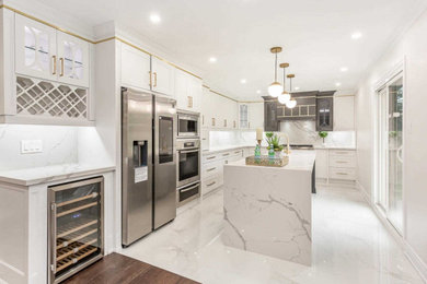 Example of a beach style kitchen design in Philadelphia