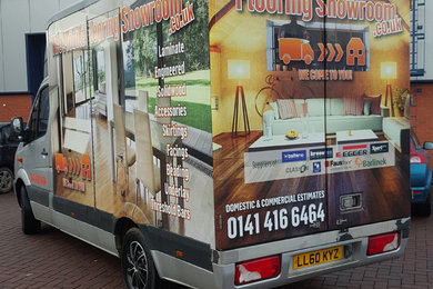 the mobile flooring showroom  that comes to you