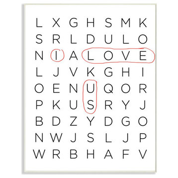 Crossword Family Inspirational Word Black And White , 10"x15"