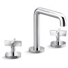 One Sink Faucet, Tall Spout, Cross Handles, Polished Chrome