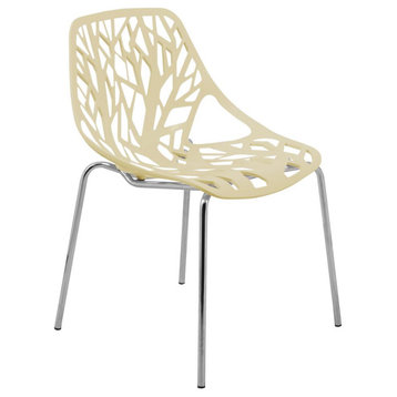 Leisuremod Modern Asbury Dining Chair W/ Chromed Legs Ac16Cr