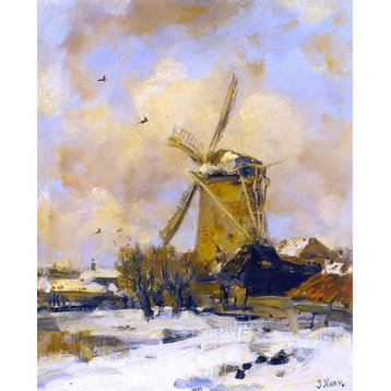Jacob Henricus Maris A Windmill in a Winter Landscape Wall Decal