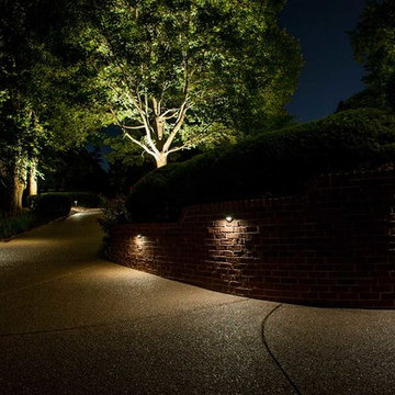 LED Wall Lights Along Driveway