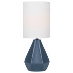 Lite Source - Mason Mini Table Lamp in Jet Black Ceramic with White Linen Shade E27 A - Stylish and bold. Make an illuminating statement with this fixture. An ideal lighting fixture for your home.andnbsp
