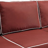 Bradenton Sofa With Navy Cushions, Cushions: Sangria