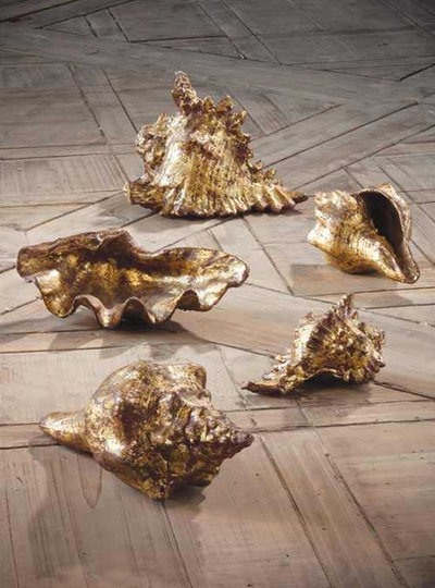 Tropical Home Decor Gold Leafed Shells
