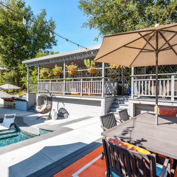 Poolside Outdoor Kitchen and Bar Area