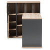 Pandora Modern Two-Tone Study Desk With Built-in Shelving Unit