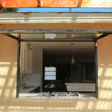 Awning Windows: Outside open backyard view