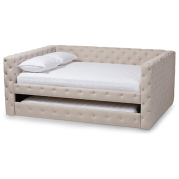 Anabella Light Beige Full Daybed With Trundle