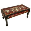 Ball And Claw Lacquer Mother of Pearl Inlaid Dragon Coffee Table, French Red