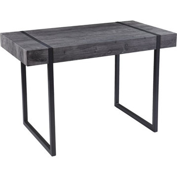 UrbanPro Transitional Engineered Wood Small Space Writing Desk in Black