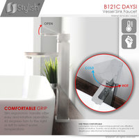 STYLISH Vessel Sink Single Hole Bathroom Faucet, Polished Chrome