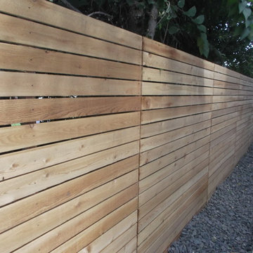 Custom modern/contemporary horizontal cedar and exotic woods