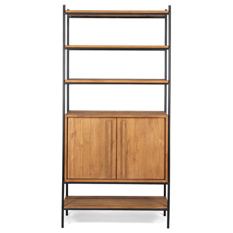 Wooden Cabinet With Open Shelves | dBodhi Outline