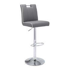 Sunpan Modern Home - Kalvin Adjustable Barstool, Graphite And Snow - Bar Stools and Counter Stools