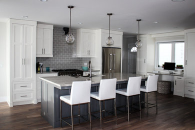 Kitchen - small modern kitchen idea in Calgary
