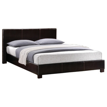 Piper Upholstered Bed, Dark Brown, Full