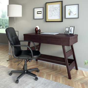 Corliving Folio 2-Piece Modern Wenge Desk And Office Chair Set