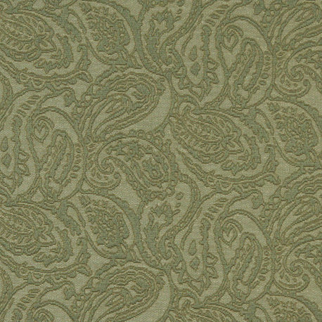 Green Traditional Paisley Woven Matelasse Upholstery Grade Fabric By The Yard