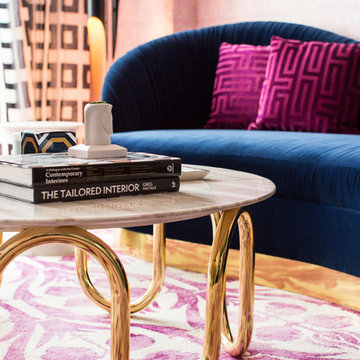 Magenta and Navy Pad Living Room