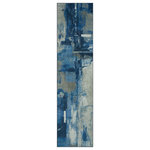 Mohawk Home - Mohawk Home Fusion Blue Abstract, 2' 6" X 10' - Inspired by the artistic washes of color that cover contemporary art masterpieces, the Mohawk Home Fusion Area Rug features a modern abstract design in versatile color hues. From casual to contemporary, this trendsetting area rug design can be seamlessly integrated into a variety of home d�cor styles. Made with exclusive EverStrand, a premium polyester yarn created from post-consumer recycled plastic bottles, this eco-friendly rug offers a soft feel and superior color clarity with the dependable durability needed for busy households. Available in scatters, runners, 5x8, 8x10, and other popular sizes, this area rug is a great choice for adding style to a variety of spaces in your home.