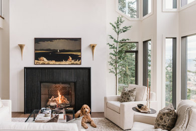 Transitional living room photo in Vancouver