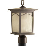 Progress - Progress P6452-20 Residence - One Light Outdoor Post Lantern - One-light post lantern with geometric details and textured art glass.Shade Included: TRUE Warranty: 1 Year Warranty* Number of Bulbs: 1*Wattage: 100W* BulbType: Medium Base* Bulb Included: No