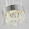 10" 1-Light Chrome Stainless Steel Led Pendant With Clear Crystals, Chrome