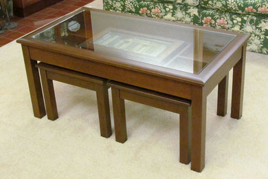 Glass Top Feature Coffee Table with Nested Tables
