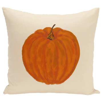 Li'L Pumpkin Holiday Print Pillow, White, 16"x16"