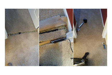 Carpet repair in doorway