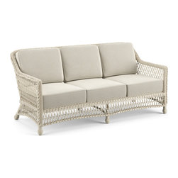 Hampton Sofa in Ivory Wicker - Outdoor Sofas