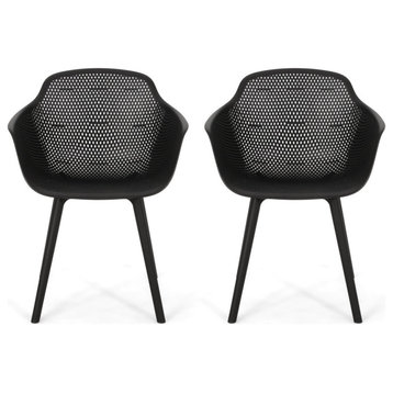 Lotus Outdoor Dining Chair, Black