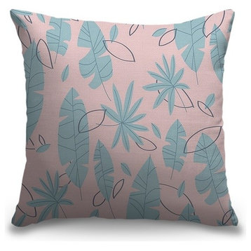 "Flat Palms Blue" Outdoor Pillow 16"x16"