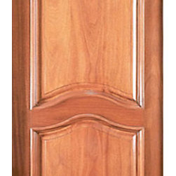 Round Top Single Door, Hand Carved 2-Panel in Mahogany - Front Doors