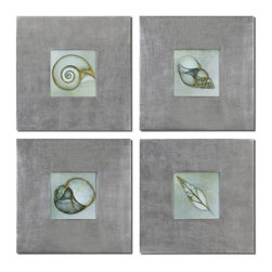 www.essentialsinside.com:  neptunes garden framed wall art, set of 4 - Artwork