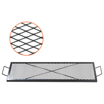 VEVOR 44" Rectangle Cooking Grate Fire Pit Grill Grate X-Marks Heavy-Duty Steel